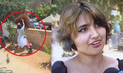 El instante en que esta adolescente ataca a la osa para salvar a sus mascotas