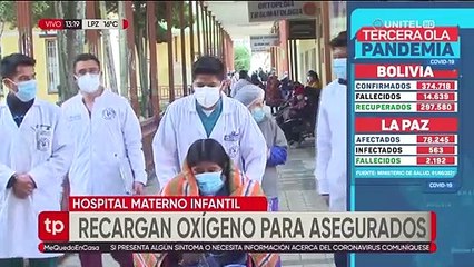 La Paz: Hospital Materno Infantil recarga tanques de oxígeno para afiliados a la CNS
