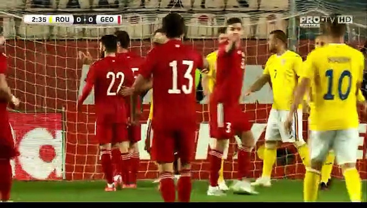 international friendly 2021 romania - georgia football match first half