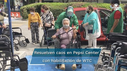 Tras filas de dos horas, regresa calma a centro de vacunación del Pepsi Center