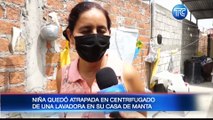 Niña quedó atrapada dentro de una lavadora de su casa en Manabí