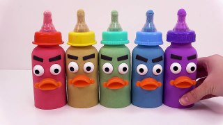 Satisfying Video l How To Make Kinetic Sand Rainbow Milk Bottles Cutting