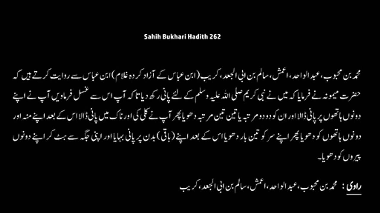 Watch *Hadith 262 Sahih Bukhari*