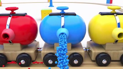 Скачать видео: Learn Colors with Preschool Toy Train and Color Balls - Shapes and Colors Collection for Children