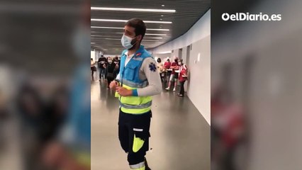 El motivador discurso de un enfermero a los vacunados en el Wanda: "Como el Cholo, vacuna a vacuna"