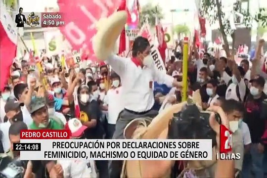 Preocupación por declaraciones de Pedro Castillo sobre feminicidio, machismo y equidad de género
