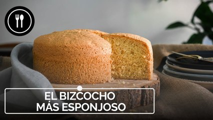 EL BIZCOCHO MÁS ESPONJOSO DEL MUNDO SIN LEVADURA con solo 3 INGREDIENTES