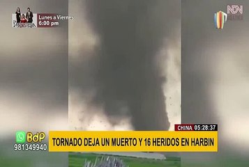 China: potente tornado deja un muerto y 16 personas heridas