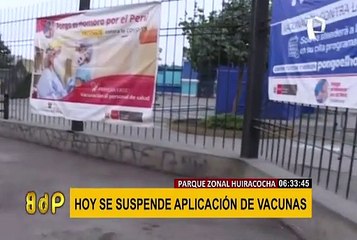 Se suspende aplicación de vacunas en parque Huiracocha por elecciones