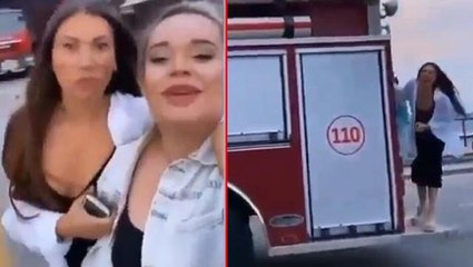 İtfaiye aracındaki tepki çeken görüntüler 4 kişinin işini kaybetmesine neden oldu