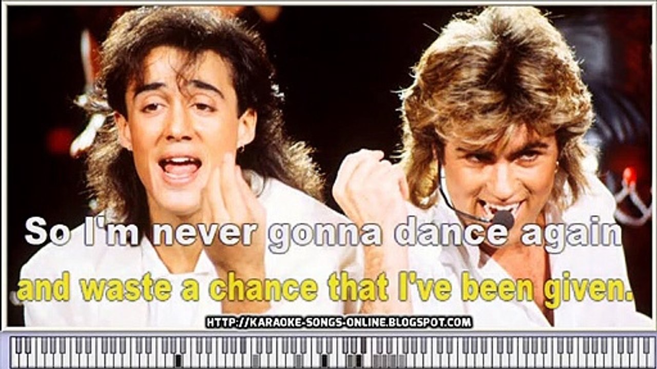 George Michael & Wham -  Careless Whisper (Lyric Video) Free karaoke song online, lyrics on the screen & chords  & piano