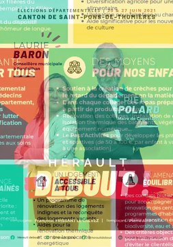 Pierre Polard et Laurie Baron, candidats aux élections départementales dans le canton de Saint-Pons-de-Thomières dans l'Hérault