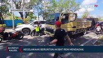 Tabrakan Beruntun Terjadi Usai Pengendara Sepeda Motor Berhenti Mendadak