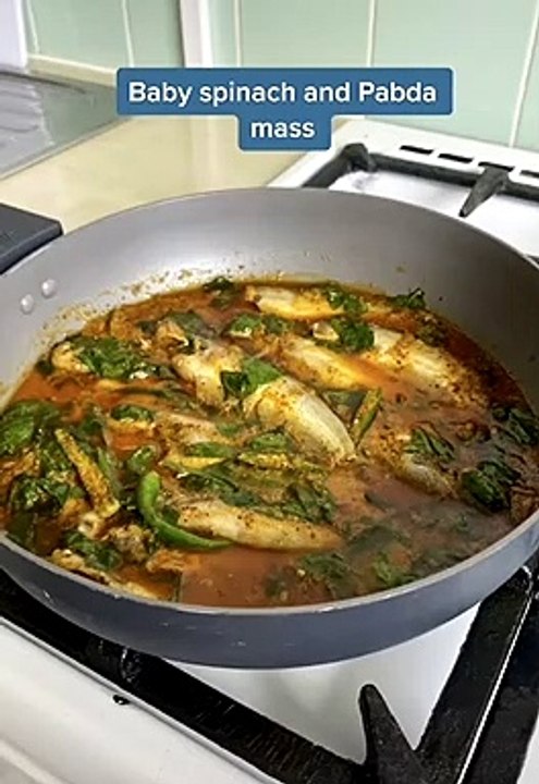 Fish  with spinach