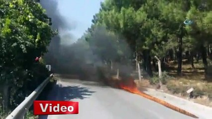 Seyir halindeki araç alev aldı