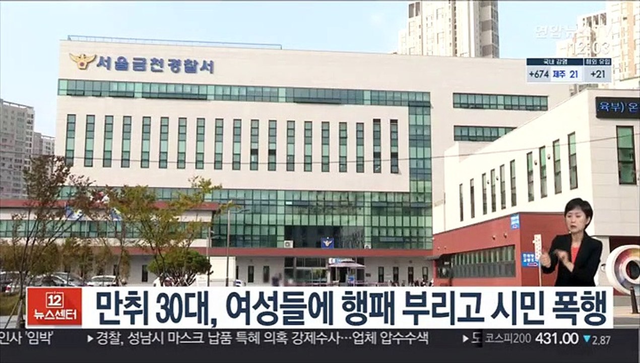 만취 30대, 여성들에 행패 부리고 시민 폭행