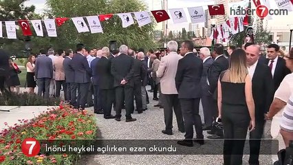 CHP'nin İnönü heykeli açılırken öyle bir şey oldu ki...