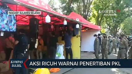 Ricuh Warnai Penertiban PKL Di Pangkep