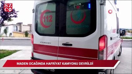 Download Video: Maden ocağında hafriyat kamyonu devrildi