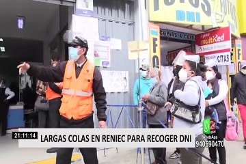 Télécharger la video: Ciudadanos forman largas colas en Reniec para recoger DNI