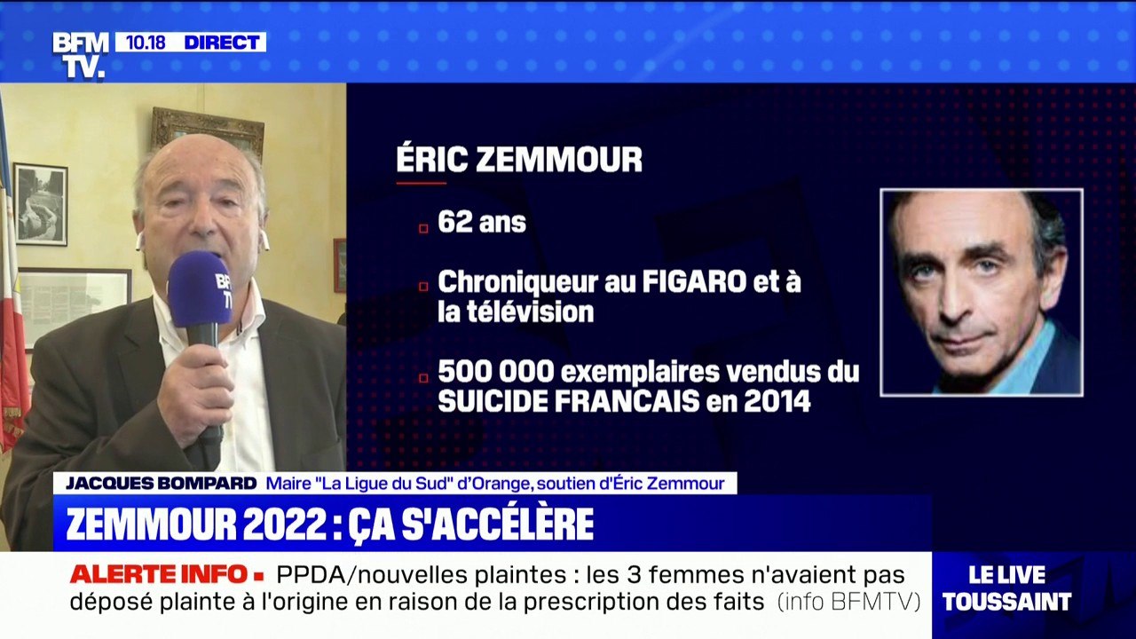 Jacques Bompard (soutien d'Éric Zemmour): "La partie n'est pas gagnée, mais si on n'y va pas, elle est perdue"