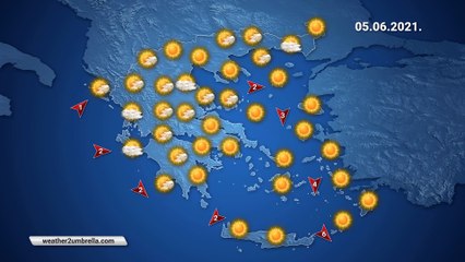 Η πρόβλεψη του καιρού για τo Σάββατο 05-06-2021