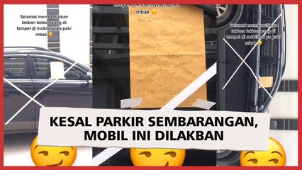 Parkir Sembarangan, Mobil Ini Dilakban dan Ditempeli Tulisan Menohok
