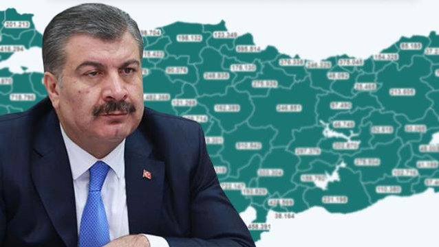 Aşı haritasına göre en fazla uygulama İstanbul'da, en az uygulama ise Bayburt'ta yapıldı