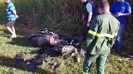 Motociclista tem suspeita de fratura após colidir com carro na BR-277, no Núcleo Industrial de Santa Tereza do Oeste