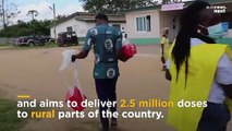 Drone delivery of vaccine doses speeds up COVID-19 vaccinations in remote areas of Ghana