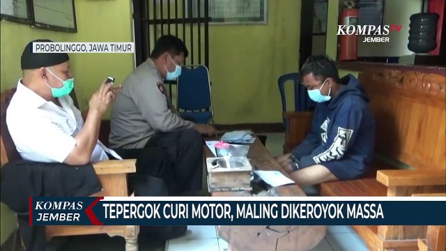 Tepergok Curi Motor, Maling Babak Belur Dikeroyok Warga