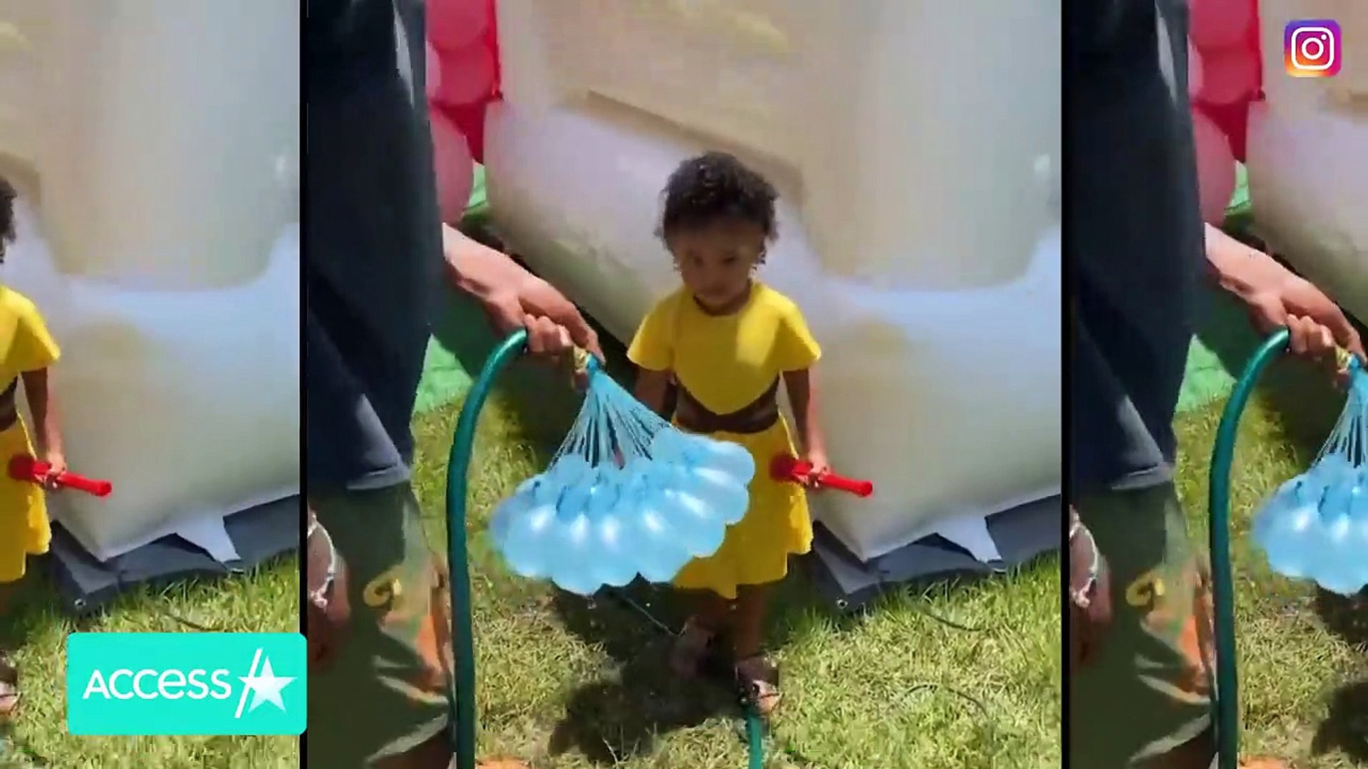 ⁣Kylie Jenner, Travis Scott and Stormi's Water Balloon Fight