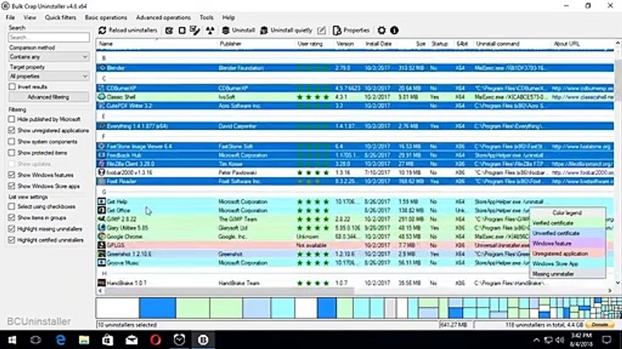 BCUninstaller - Desinstalar apps en Windows 10 en lote, rápido y automáticamente
