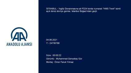 İSTANBUL - İngiliz savaş gemisi İstanbul Boğazı'ndan geçiş yaptı