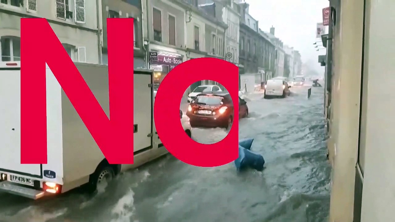 France: images of a flooded street in Reims