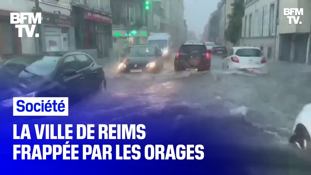 La ville de Reims frappée des pluies diluviennes