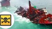 Thousands of pounds of tiny plastic pellets are blanketing Sri Lanka's shores after a vessel caught fire and sank into the Indian Ocean