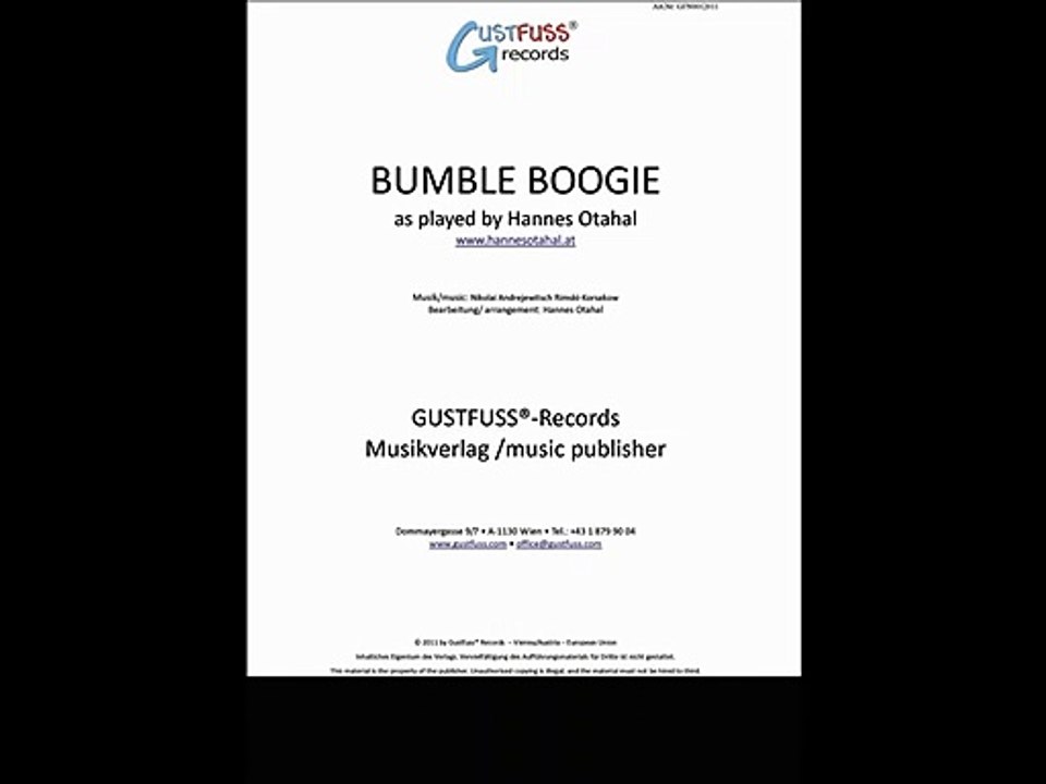 Bumble Boogie played by Hannes Otahal -- Music sheet preview