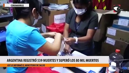 Argentina registró 539 muertes y superó los 80 mil muertos