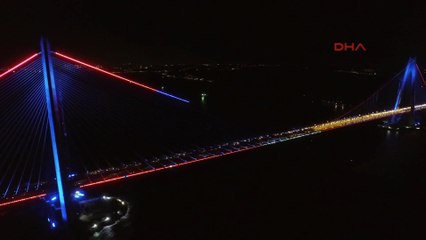 Yavuz Sultan Selim Köprüsü geceleri bir başka güzel