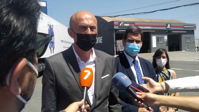 Presentación del tráiler frigorífico de Disfrimur, el primero vehículo de estas características que una empresa incorpora en España y Portugal.