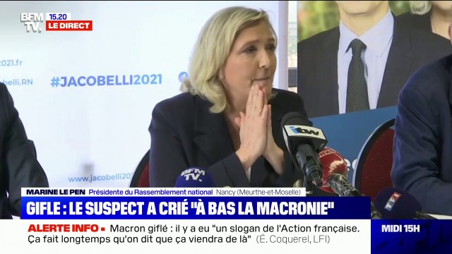 Macron giflé: pour Marine Le Pen, il est inadmissible de s'attaquer physiquement au président de la République