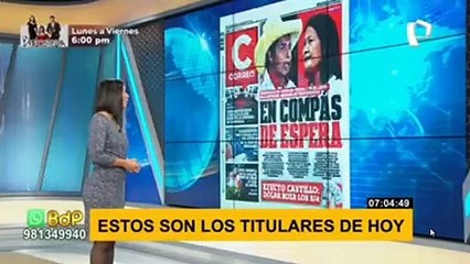 Pamela Acosta lee las portadas de los principales diarios de circulacion nacional en BDP - martes 8 de junio