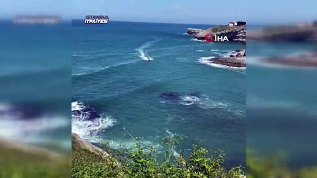 Şile’de korku dolu anlar! Boğulma tehlikesi böyle görüntülendi