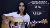 Don't Let Me Down - The Chainsmokers Feat. Daya Guitar Tutorial Lesson Chords   Acoustic Cover