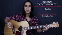 Heathens - Twenty One Pilots Guitar Tutorial Lesson Chords   Acoustic Cover