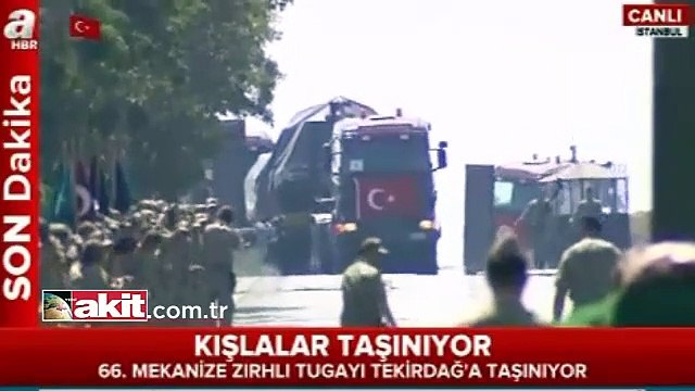 Darbecilerin çıktığı 66. Mekanize zırhlı Tugayı taşınıyor