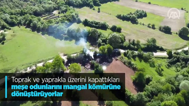 Toprak ve yaprakla örtülen meşe odunları nasıl mangal kömürü oluyor?