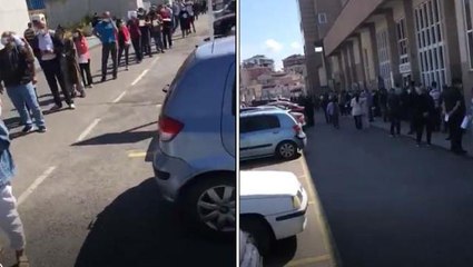 Türkiye'de görülen en güzel kuyruk! Yüzlerce vatandaş aşı için böyle bekledi
