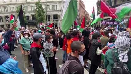 Madrid'de Filistin'e destek yürüyüşü düzenlendi